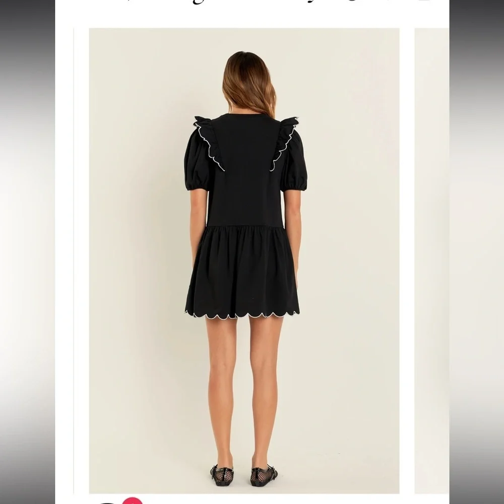 English Factory Scallop Edge Mini Dress Small - Picture 2 of 10